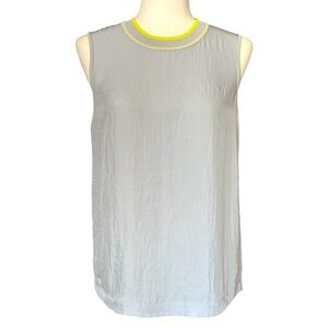 Rag & Bone Crewneck Sleeveless Tank Top Blouse Ice Gray Knit Collar Womens Small